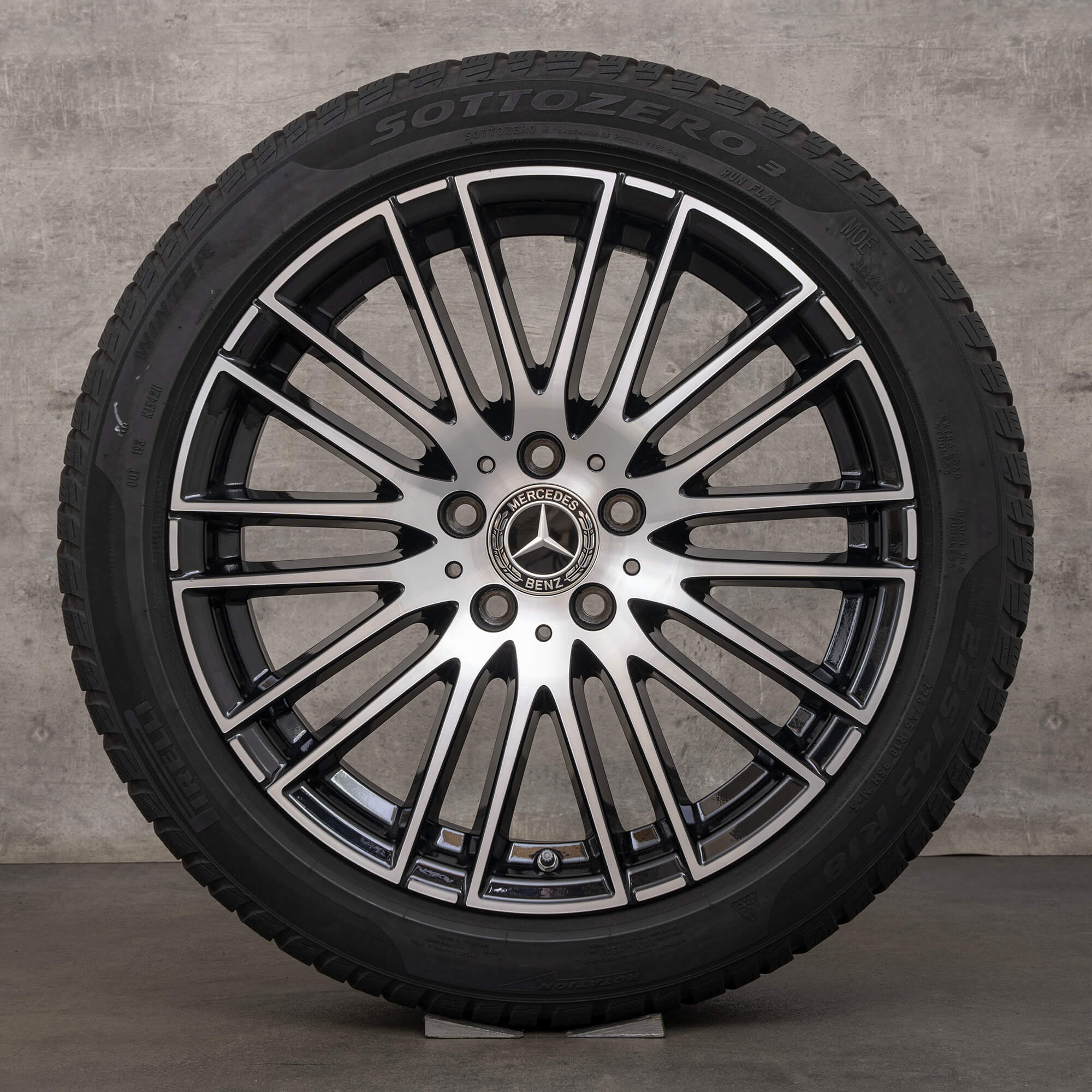 Cerchi Originali Mercedes Benz Classe V Con Gomme Invernali 18 Pollici Vito Viano W447 A4484011500 Nero Lucido Nuovo - Foto 8